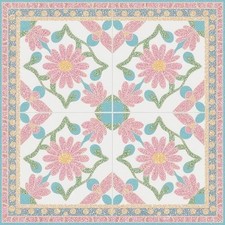 10PCS Design Floor Tiles Peel and Stick 12x12 Inch Pink and Blue Floral