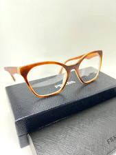 PRADA VPR 09U TH7-101 Women Eyeglasses 54-18-140 Brown 100 Authentic