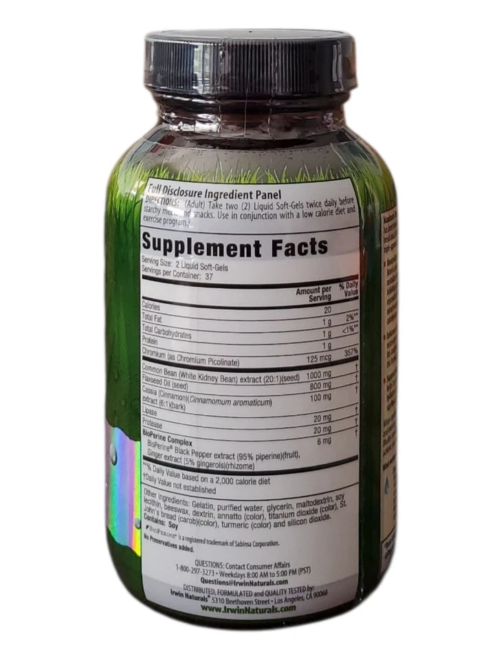 Bloqueador de carbohidratos Irwin Naturals 3 en 1 fuerza máxima 75 cápsulas blandas Foto 2 de 4