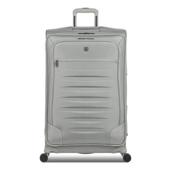 SWISS GEAR CHECKLITE SOFTSIDE CHECKED SUITCASE TEAR-RESISTANT 8 WHEELS - GRAY - Image 3 of 4