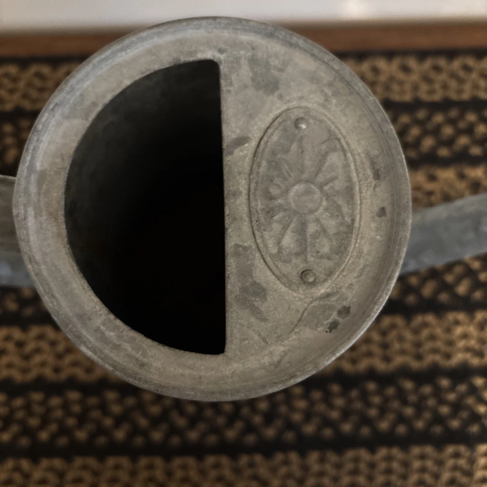  Vintage Galvanized Metal Watering Can Pitcher Rustic Farmhouse Floral Container - Image 4 of 4