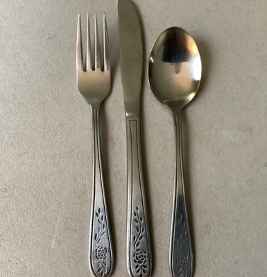 24 Piece Set Stanley Roberts Rogers Floral Mist Stainless Flatware Silverware 