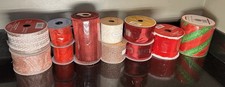Mixed Lot Of 11 Wired Ribbon Christmas Themed NEW