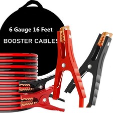 6 Gauge 16 Feet Jumper Cables Heavy Duty Battery Booster For Car Truck Suv