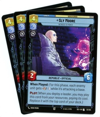 x3 Sly Moore - Witness to Power - 33/264 - Secrets of Power - SWU NM
