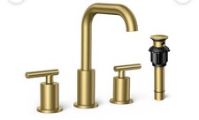Forious Widespread 2-Handle Bathroom Faucet Brushed Gold WB-0301G
