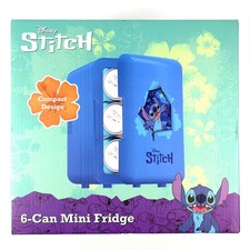 NIB Disney Stitch 6 Can Mini Fridge Thermoelectric Cooler Compact Portable Home