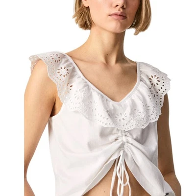 Blusa corta de algodón Pepe Jeans Buffi para mujer M - Imagen 1 de 4