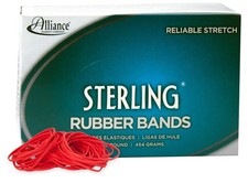 Alliance Rubber 94195 Sterling Bands 1 Pound 3-1/2 x 1/16 Inches, Red