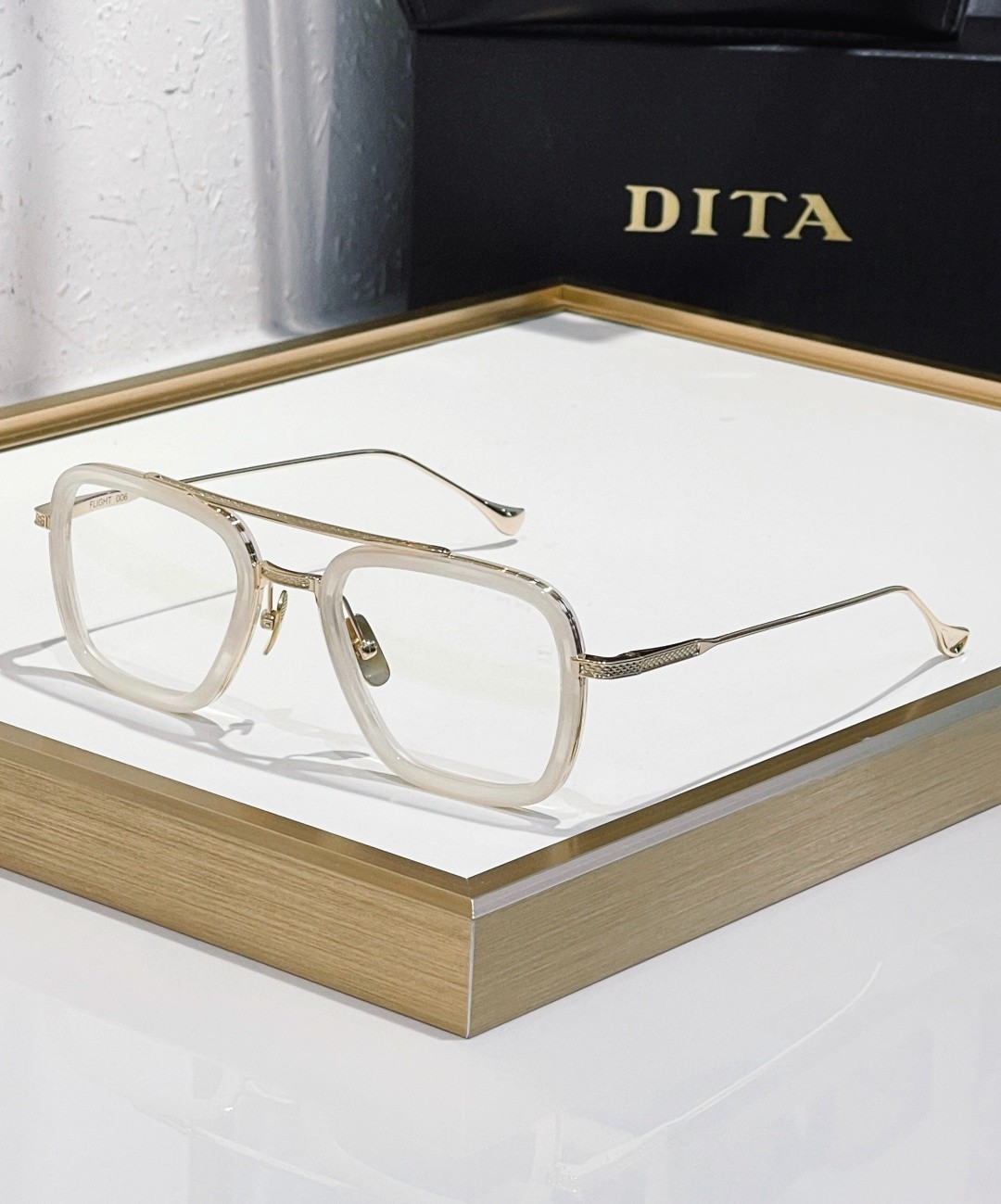 DITA - FLIGHT 006 - Translucent White Gold - Clear Lens - Eyeglasses
