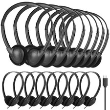 Black USB Type-C Kids School Headphones 30 Pack