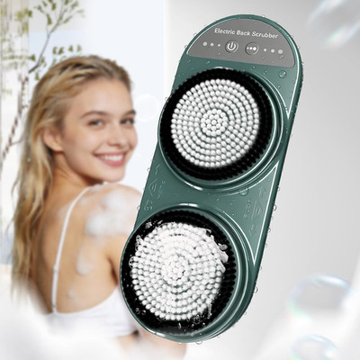 Electric Back Scrubber for Shower - Wall Mounted Exfoliating Brush, Hands-Free A