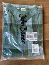 Herren Flanellhemd Langarm 43/44 blaugrün kariert Baumwolle