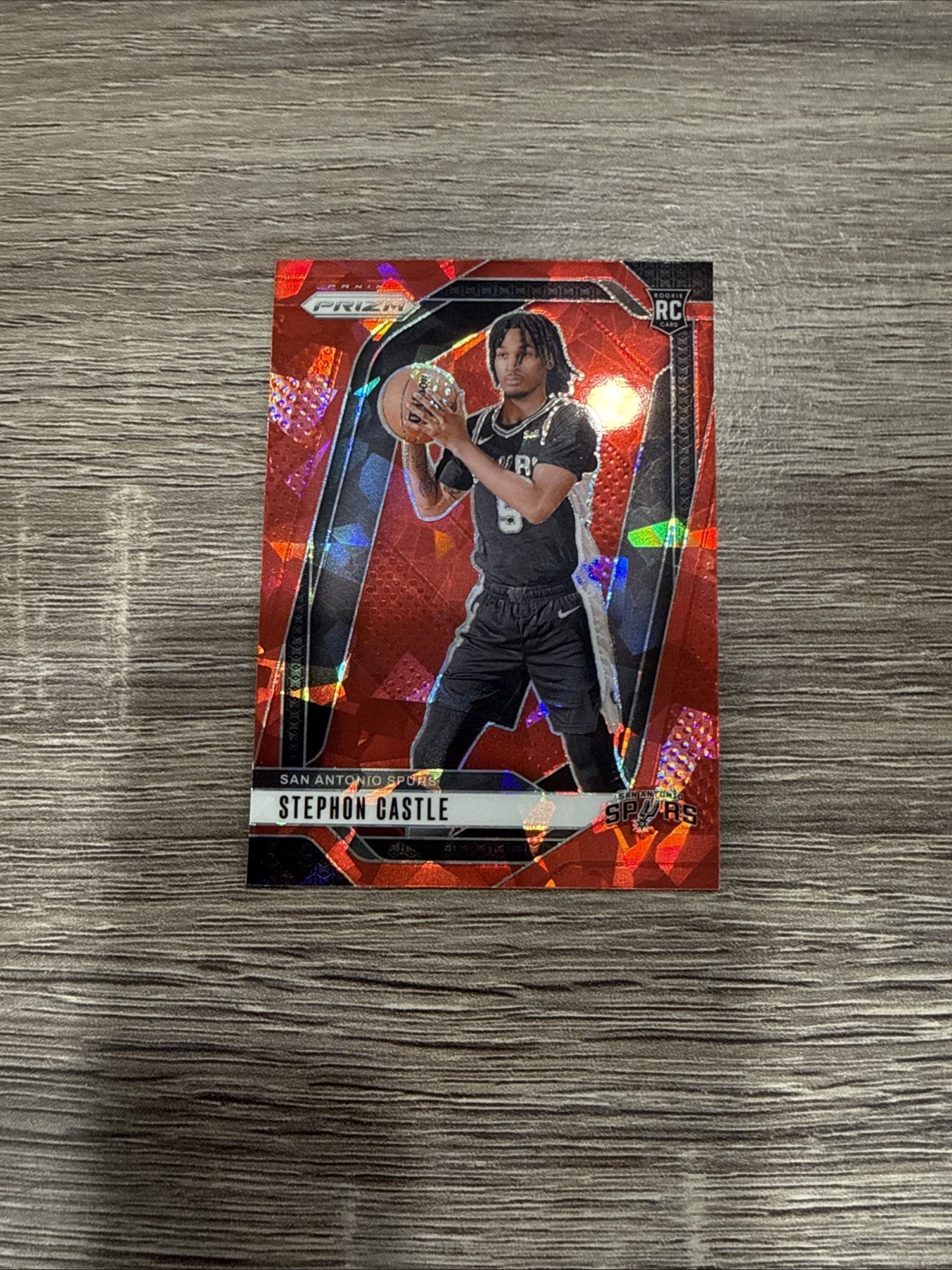 2024-25 PANINI PRIZM - STEPHON CASTLE #234 ROOKIE RC RED CRACKED ICE PRIZM SPURS