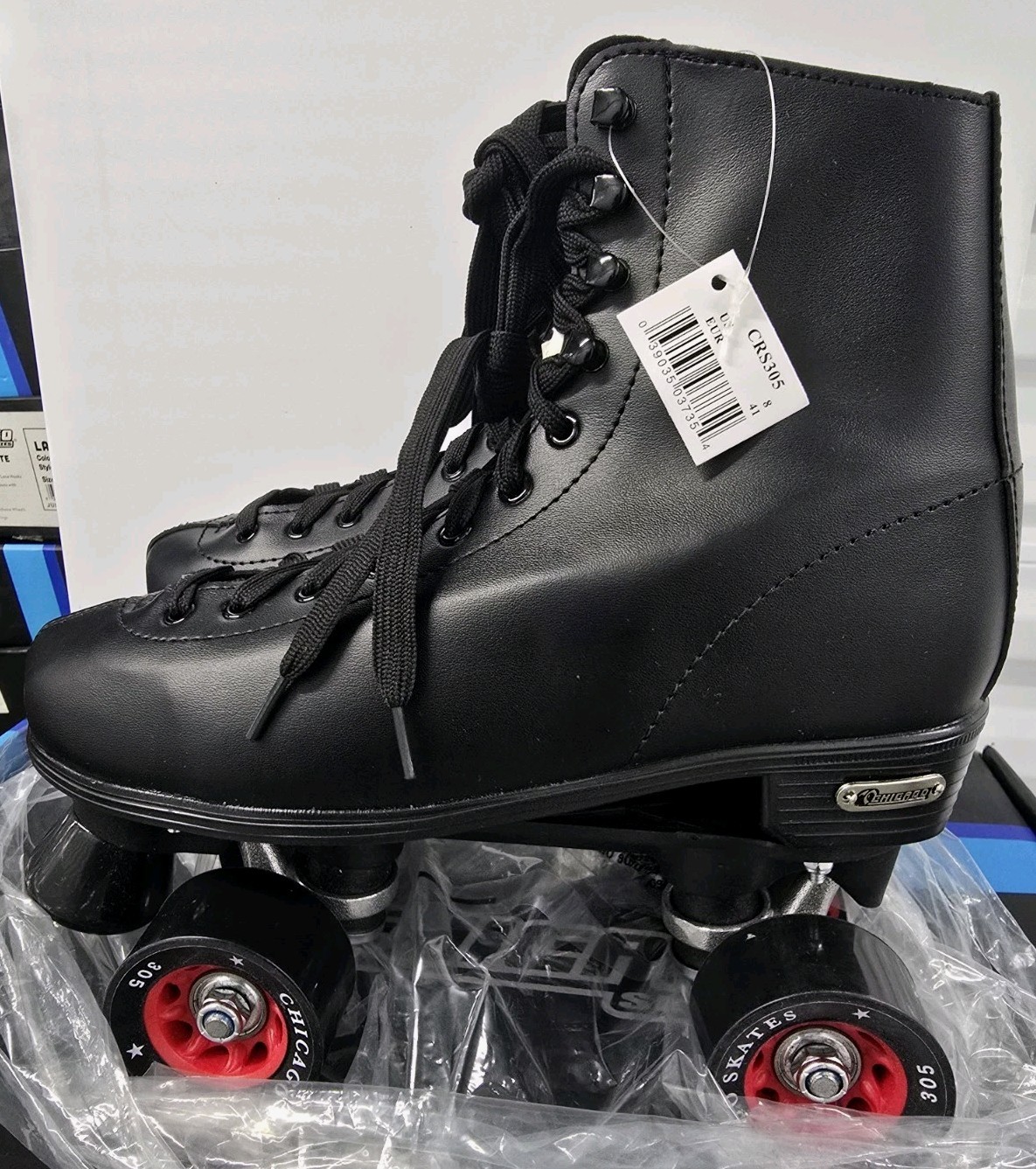 Men's Classic Quad Roller Skates Black Classic Rink Skate Si