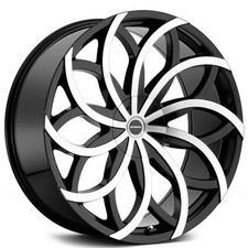 24x10 Strada Wheels Huracan Gloss Black Machined Rims 4pcs