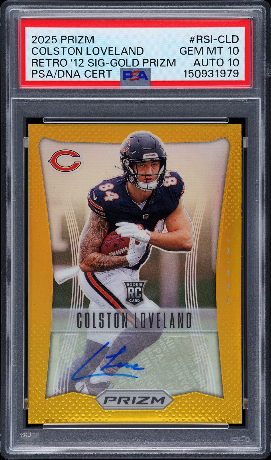 Colston Loveland Panini Prizm Retro 2012 Signatures #RSICLD Gold Prizm