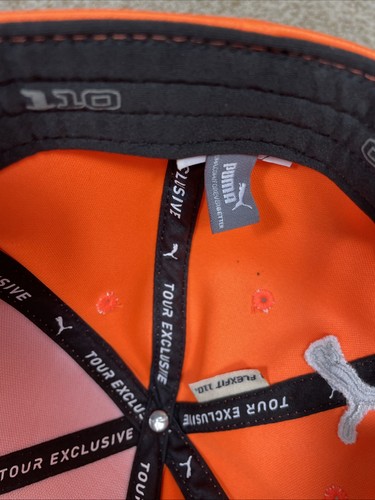 Puma Flexfit 110 Tour Exclusive Orange Golf Snap Back Hat Cap - Picture 6 of 7