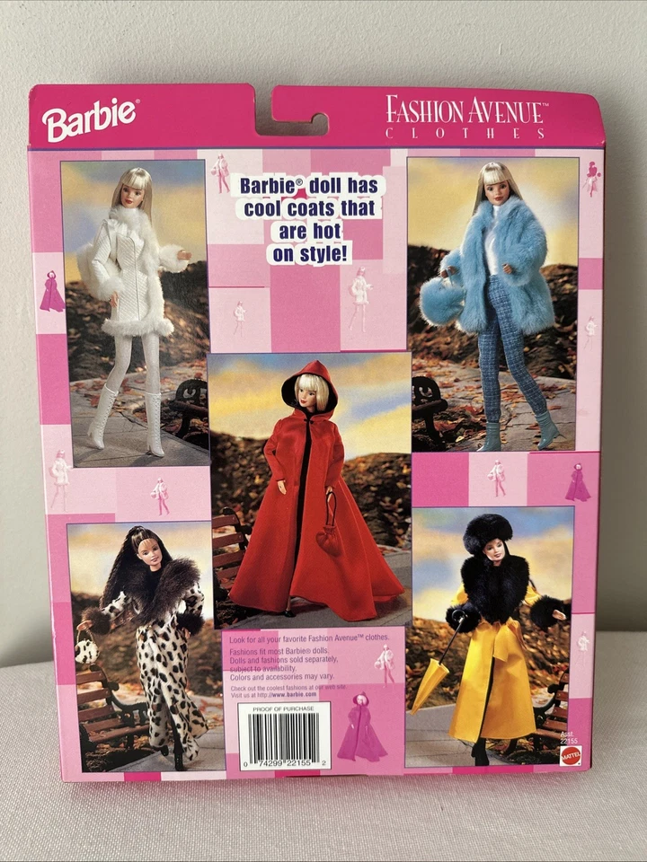 Mattel Barbie Doll Fashion Avenue Coat Collection Leopard Print Fur #22155 NEW - Image 2 of 4