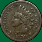 1876 Indian Head Cent Very Fine VF Coin #37576