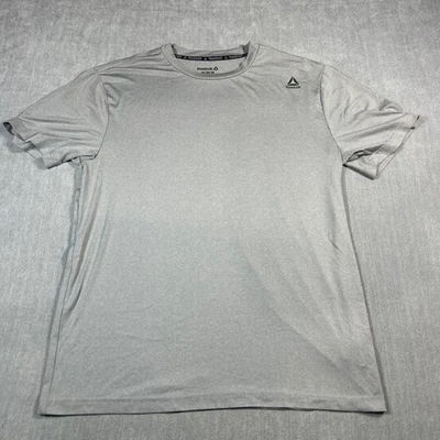 Reebok Mens Polyester Stretch T-shirt Work out Gym Medium Sport Tee Gray - image 1 of 4