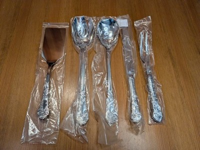 NEW Reed & Barton RENAISSANCE Stainless 5pc. Serving Set Lasagna Knife Salad Lot