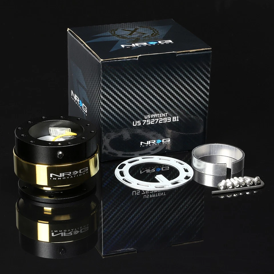 NRG SHORT HUB+GEN 2.0 QUICK RELEASE BLACK+GOLD CHROME FOR DATSUN 240/260/280Z - Image 4 of 4