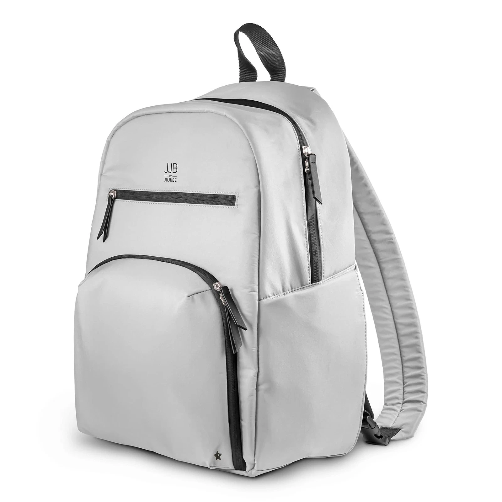 Grey Baby Backpack Diaper Bag With Built-in Changing Station And Insulated Po...