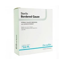 Dermarite Industries Sterile Bordered Gauze Dressing, 4x5, 25 Count Fast Ship