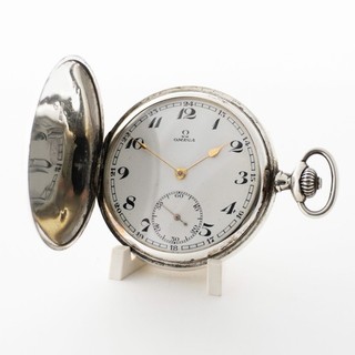 Omega Savonette Antike Taschenuhr Handaufzug Pocketwatch Silber 800