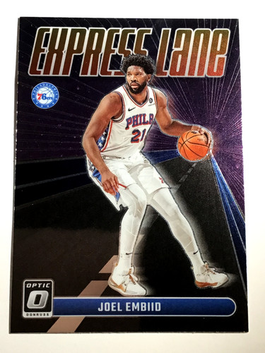 Joel Embiid #21 2023 Donruss Optic Express Lane card