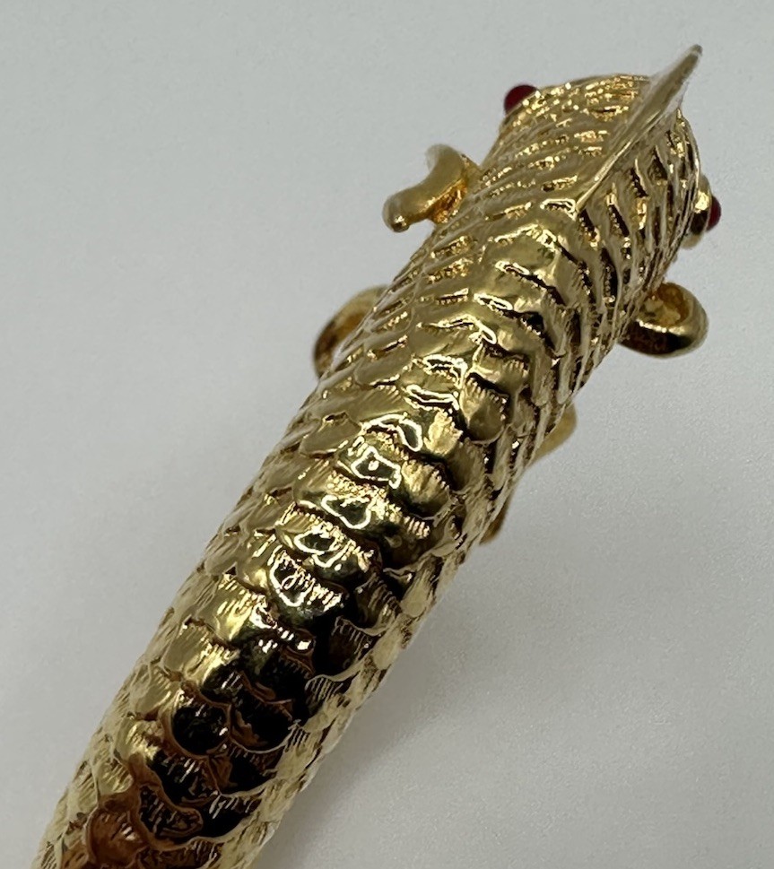 Kenneth Jay Lane KJL Golden Kissing Fish Bangle C… - image 10