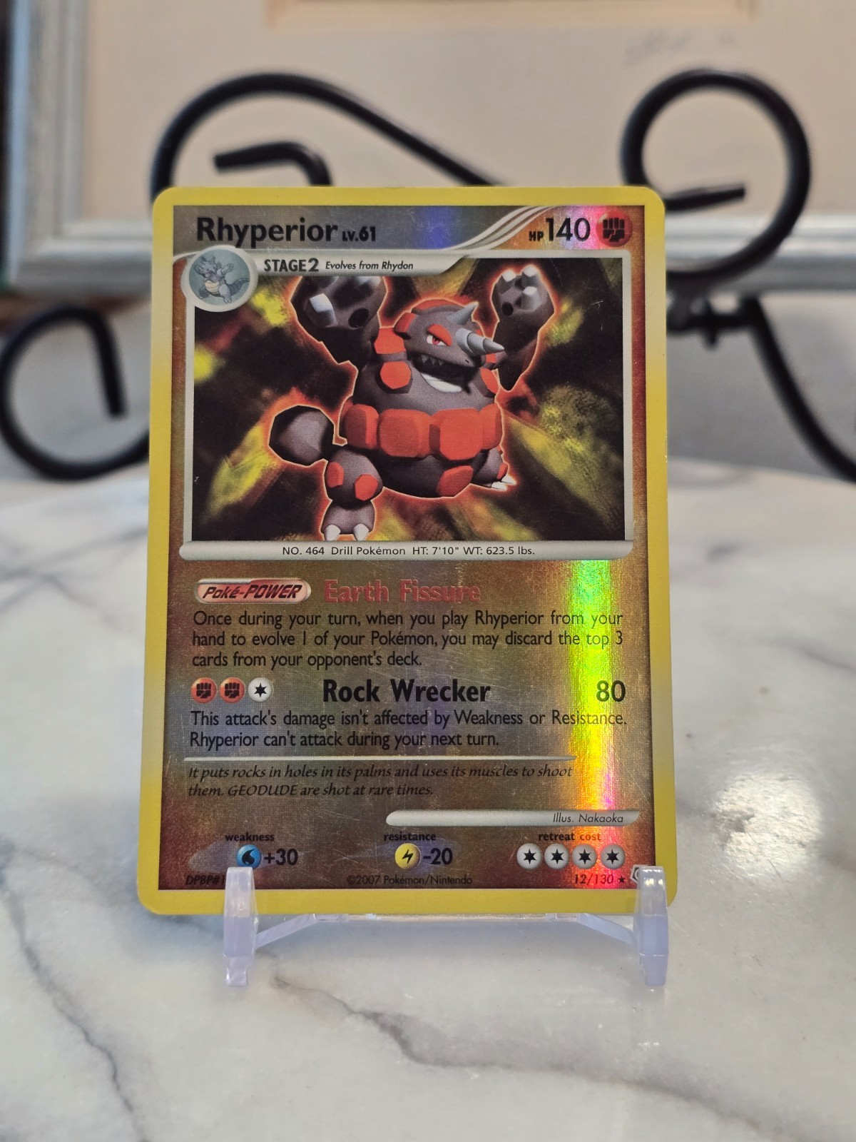 Pokemon TCG Rhyperior 12/130 Diamond and Pearl Reverse Holo LP