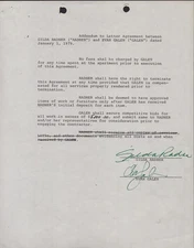 GILDA RADNER - DOCUMENT SIGNED CIRCA 1979 CO-SIGNED BY: EVAN GALEN