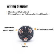 mankk 3 Wires Ignition Switch with Key 12V Universal Engine Starter Key Switc...