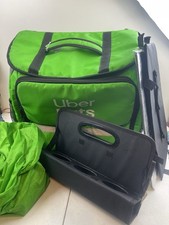 UBER EATS Insulated Delivery Bag Tote Backpack Large Bright Green + Drink Tray