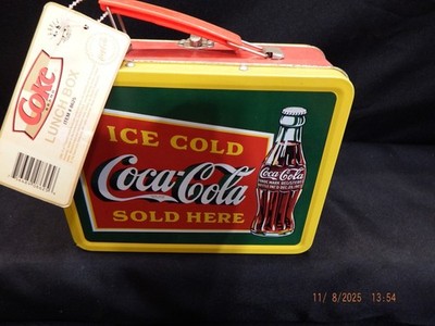  Ice Cold Coca-Cola Sold Here  Lunchbox Advertising Tin With Tag-C129