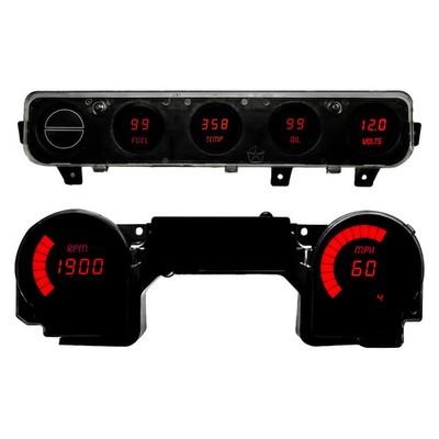 For Jeep Wrangler 92-95 Intellitronix Direct Fit LED Digital Gauge Panel, Red