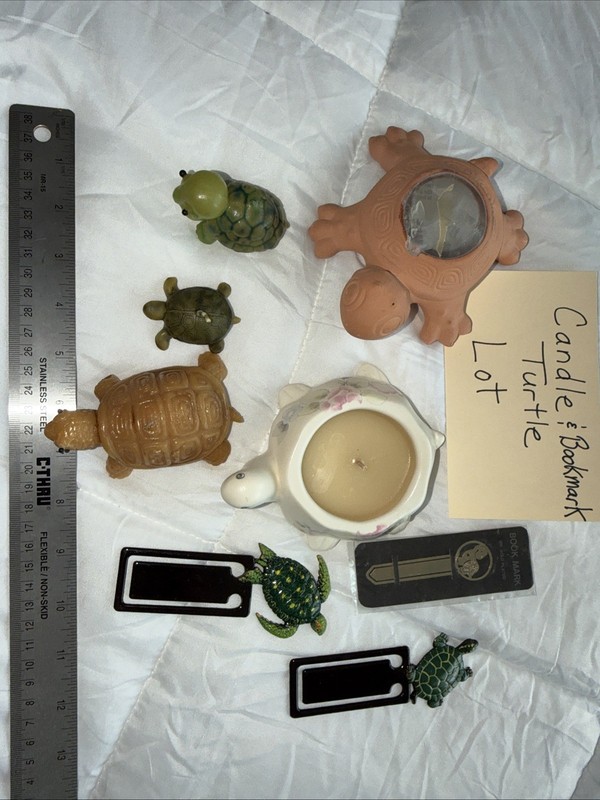 Candle And Bookmark Turtle Lot From A Collection