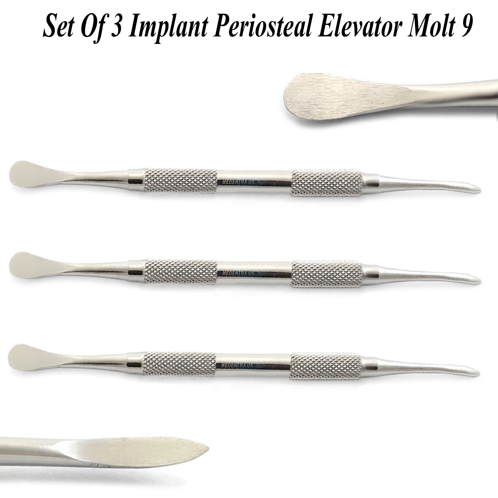 Dental Implant Molt 9 Oral Surgery Retract Soft Tissue  Periosteal Elevators Set