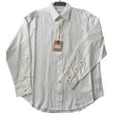 Camicia uomo Robet Graham Coco De Mar Paisley testurizzata verticale con bottoni XL nuova con etichette