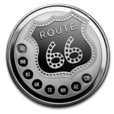 LIMITED EDITION "ROUTE 66" .999 1oz Silver Round 41.50 per troy oz