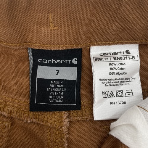 Carhartt Youth Size 7 Brown Canvas Carpenter Pants Kids Boys - Picture 6 of 9