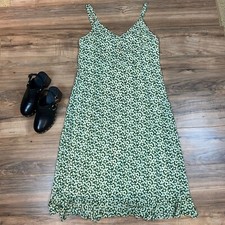 Lulus Darling Daisies Floral Print Maxi Dress Women's XL Color Green