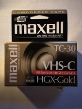 Maxell TC-30 VHS-C HGX Gold Camcorder Tapes Videocassette NEW SEALED