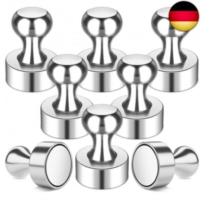 FINDMAG Magnete Stark, 8 Stück 12 mm x 16 mm Silber Whiteboard Magnete für Magnettafel,