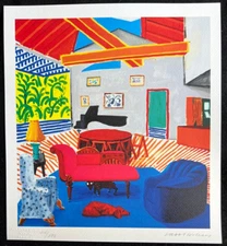 David Hockney Lithograph COA Original Signed Op Numbered By Hand Limited