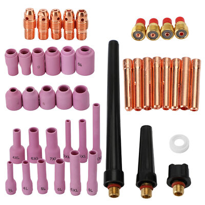 46Pcs Tig Gas Lens Collet Body Assorted Size Fit Tig Welding Torch