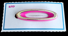 Vintage Barrette - Vintage Neon Pink  Gold "Kitty" Barrette - Made in England