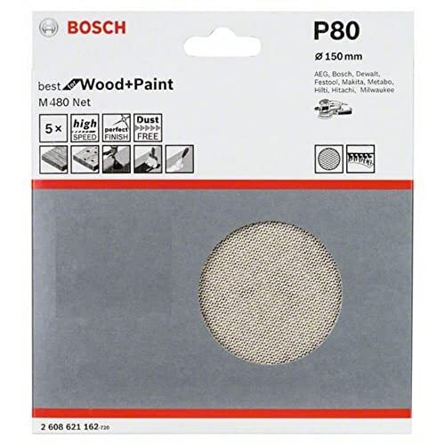 Bosch Professional Foglio Abrasivo da 5 Pezzi M480 Best for Wood and Paint, Legn